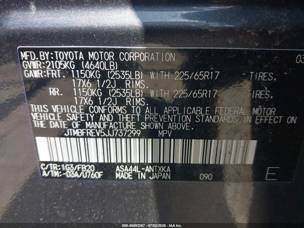 2018 TOYOTA RAV4 LE