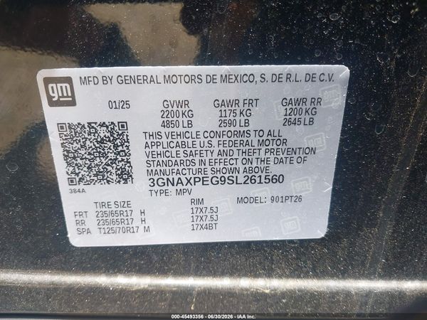 2025 CHEVROLET EQUINOX AWD LT — I9