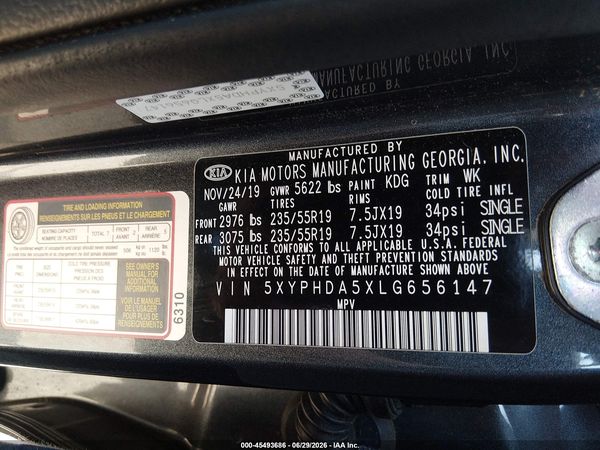2020 KIA SORENTO 3.3L EX — I9
