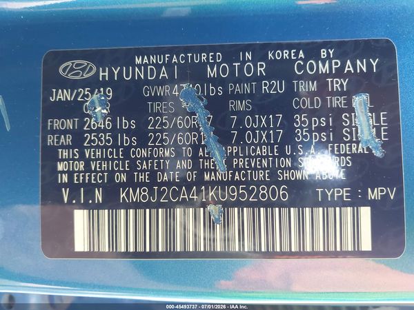 2019 HYUNDAI TUCSON SE