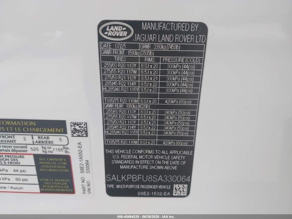 2025 LAND ROVER RANGE ROVER P400 SE 7 SEAT