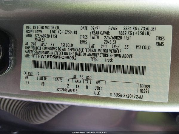 2021 FORD F-150 XLT