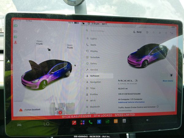 2018 TESLA MODEL 3 LONG RANGE/MID RANGE