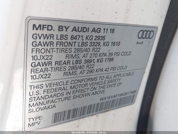 2019 AUDI Q8 55 PREMIUM