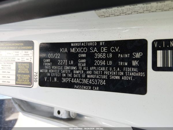 2022 KIA FORTE GT