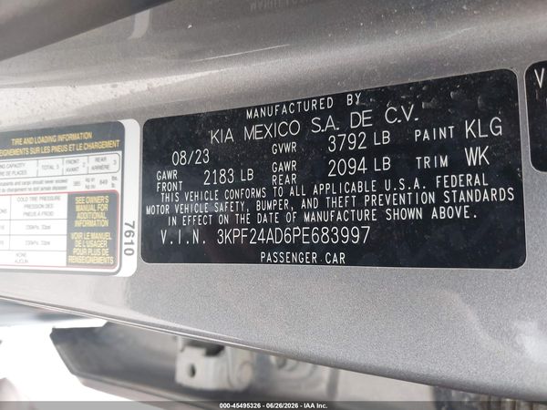 2023 KIA FORTE LXS