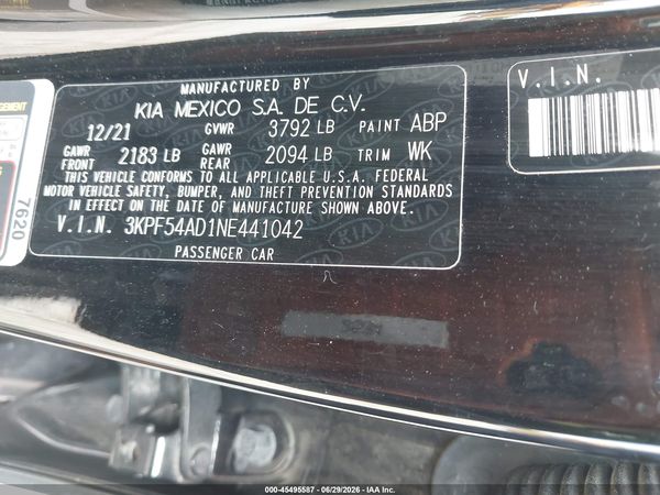 2022 KIA FORTE GT-LINE