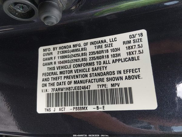 2018 HONDA CR-V EX-L/EX-L NAVI