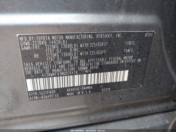 2021 TOYOTA RAV4 HYBRID XLE