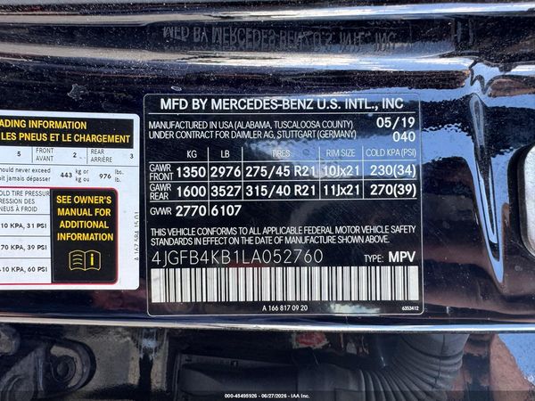 2020 MERCEDES-BENZ GLE 350 4MATIC