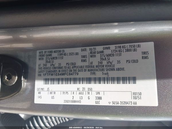 2021 FORD F-150 XLT
