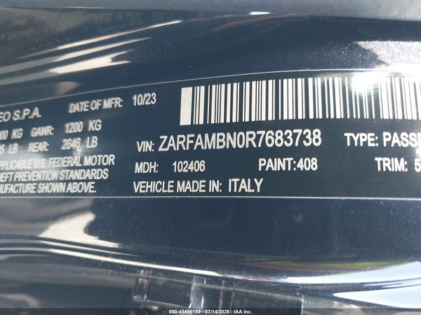 2024 ALFA ROMEO GIULIA VELOCE RWD