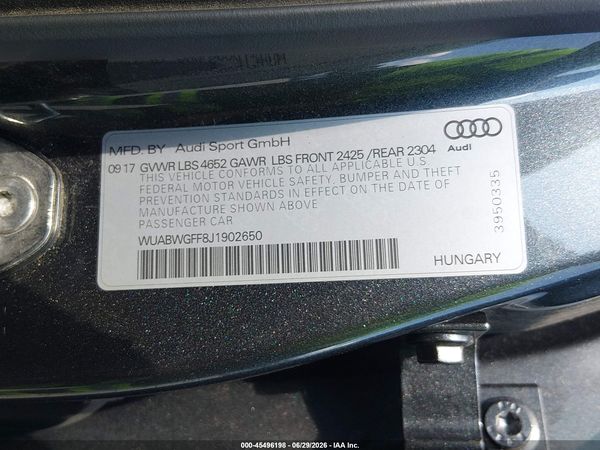 2018 AUDI RS 3 2.5T