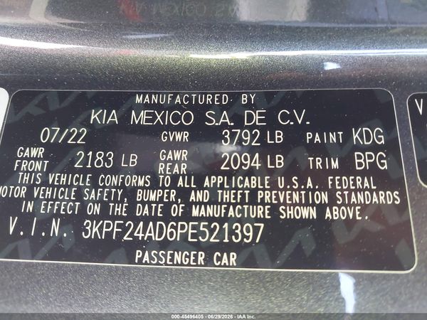 2023 KIA FORTE LXS