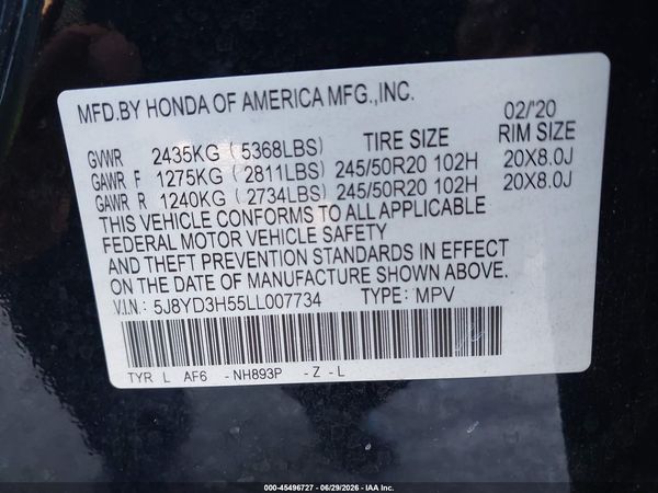 2020 ACURA MDX TECHNOLOGY PACKAGE