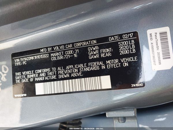 2017 VOLVO S90 T6 MOMENTUM