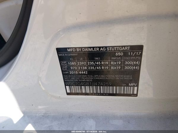 2018 MERCEDES-BENZ GLA 250 4MATIC