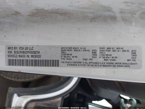 2023 RAM PROMASTER 1500 HIGH ROOF 136 WB