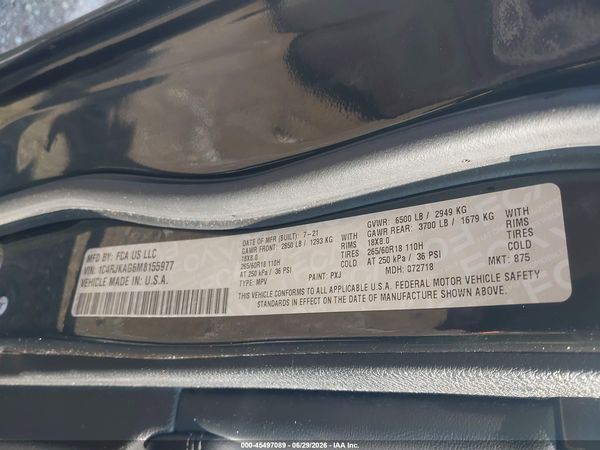 2021 JEEP GRAND CHEROKEE L LAREDO 4X4