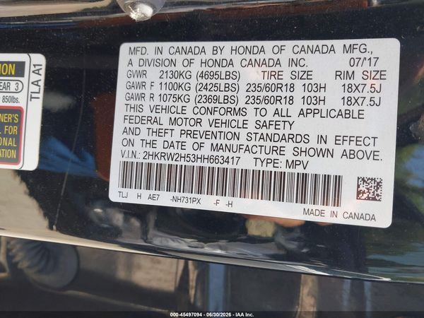 2017 HONDA CR-V EX