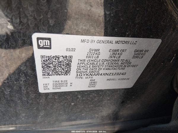 2022 CADILLAC XT5 FWD LUXURY