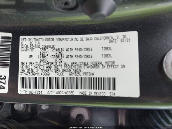 2021 TOYOTA TACOMA SR5 V6