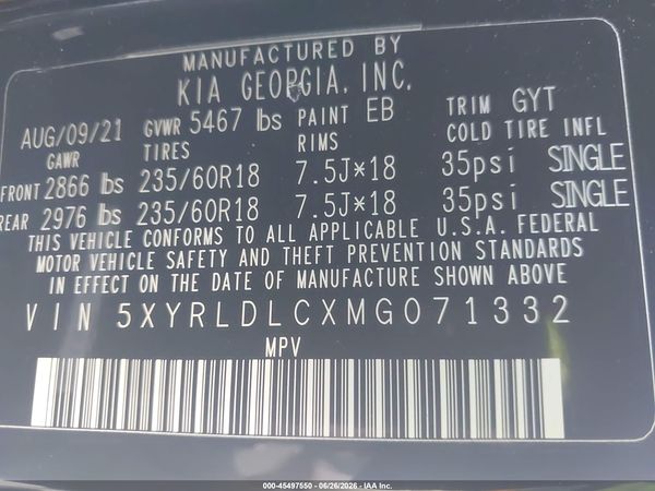 2021 KIA SORENTO S