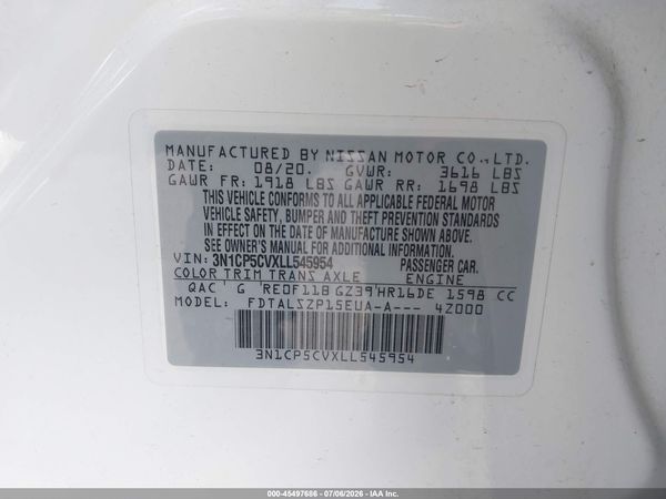 2020 NISSAN KICKS SV XTRONIC CVT