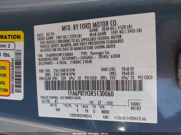 2024 FORD MUSTANG ECOBOOST FASTBACK