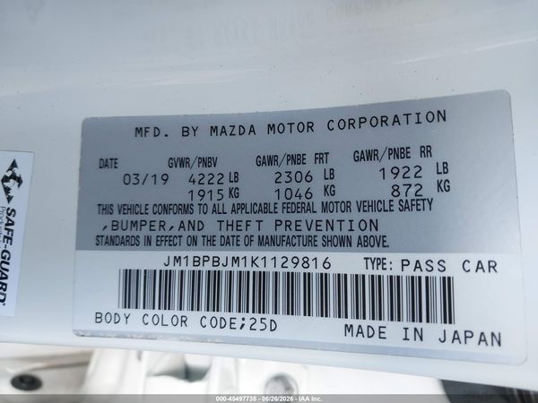 2019 MAZDA MAZDA3