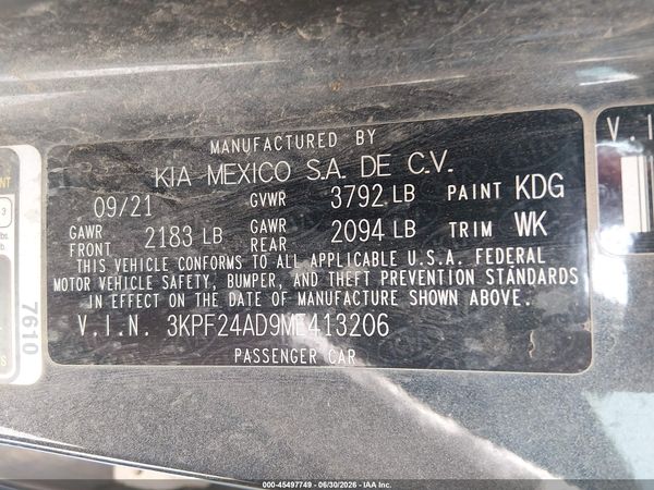 2021 KIA FORTE LXS