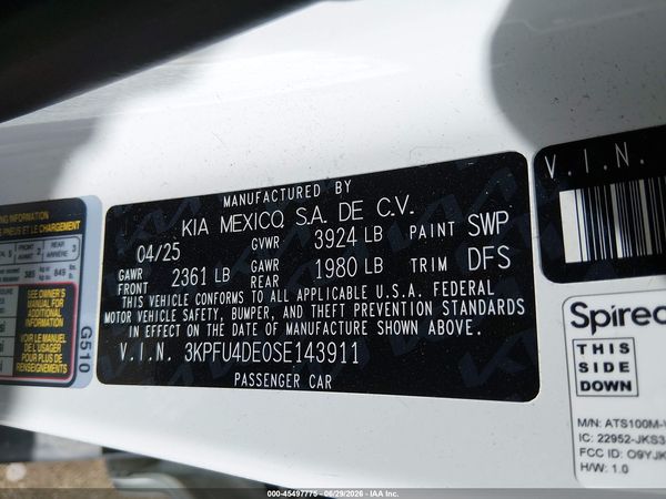 2025 KIA K4 EX