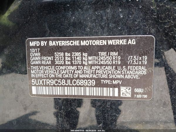 2018 BMW X3 XDRIVE30I