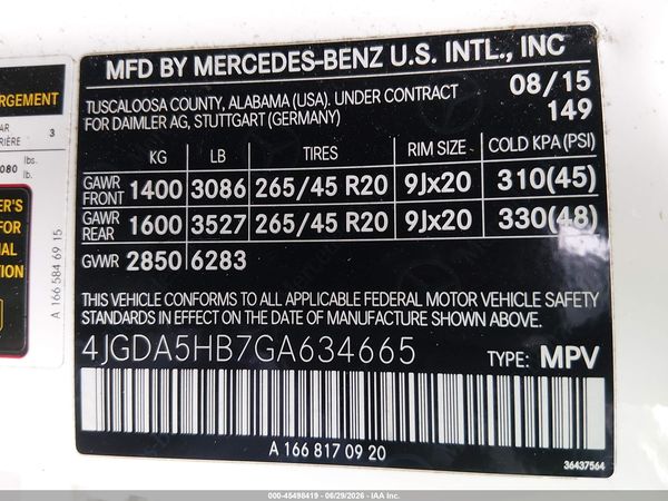 2016 MERCEDES-BENZ GLE 350 4MATIC