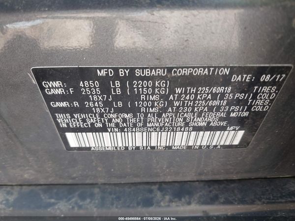 2018 SUBARU OUTBACK 3.6R LIMITED