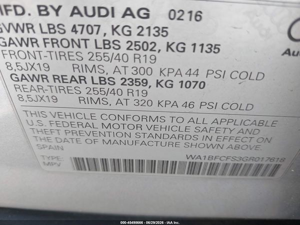 2016 AUDI Q3 2.0T PREMIUM PLUS