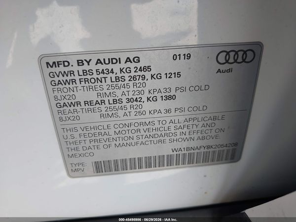 2019 AUDI Q5 45 PREMIUM