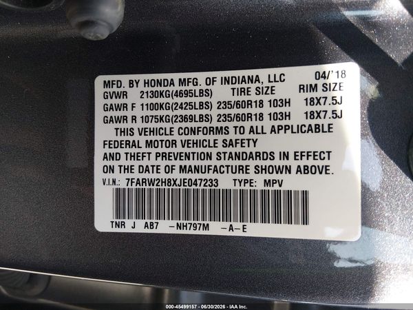 2018 HONDA CR-V EX-L/EX-L NAVI