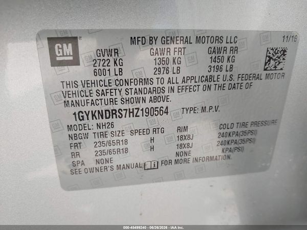 2017 CADILLAC XT5 LUXURY