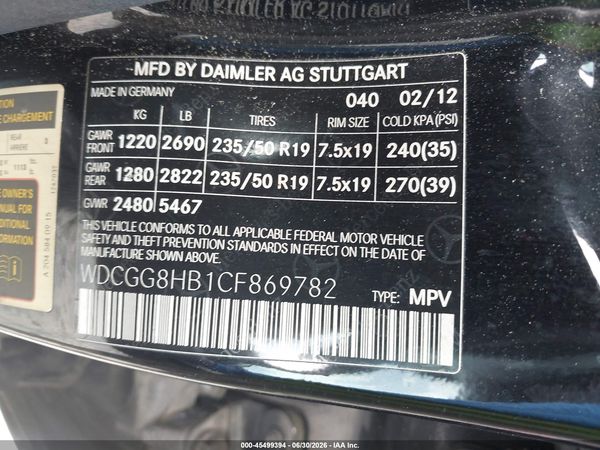 2012 MERCEDES-BENZ GLK 350 4MATIC
