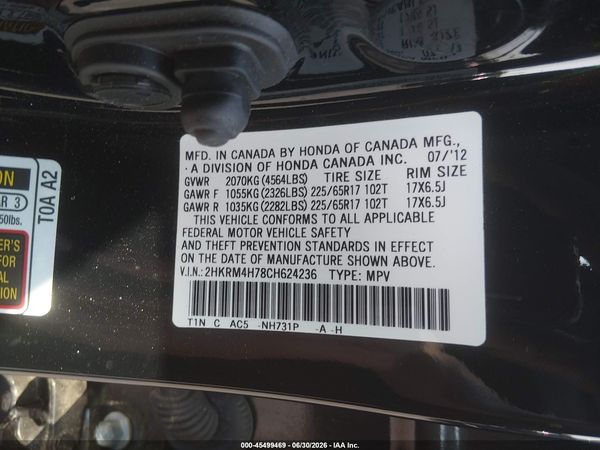 2012 HONDA CR-V EX-L