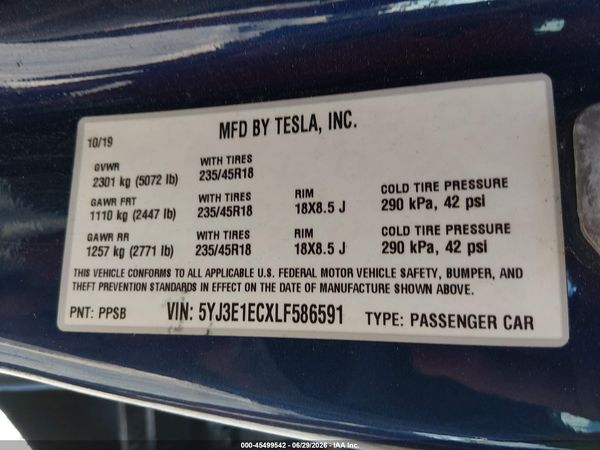 2020 TESLA MODEL 3