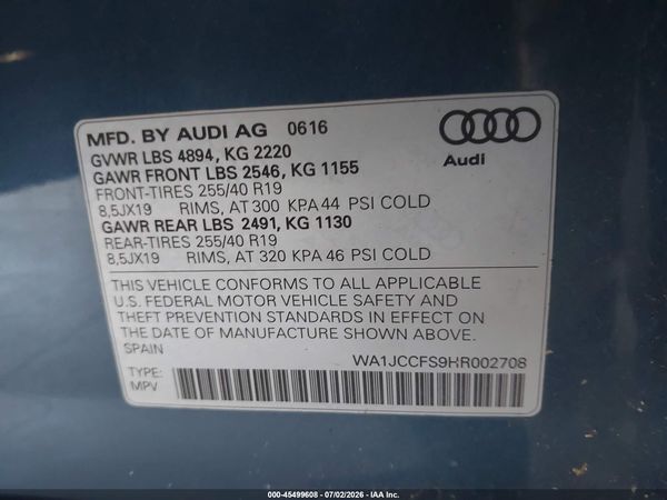 2017 AUDI Q3 2.0T PREMIUM