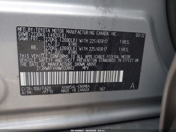 2022 TOYOTA RAV4 HYBRID XLE