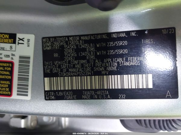 2023 TOYOTA HIGHLANDER XSE