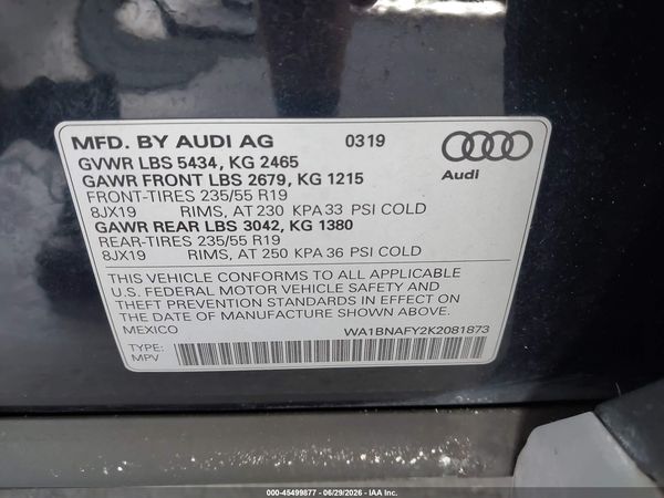 2019 AUDI Q5 45 PREMIUM