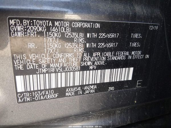 2020 TOYOTA RAV4 XLE