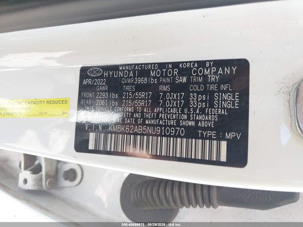2022 HYUNDAI KONA SEL