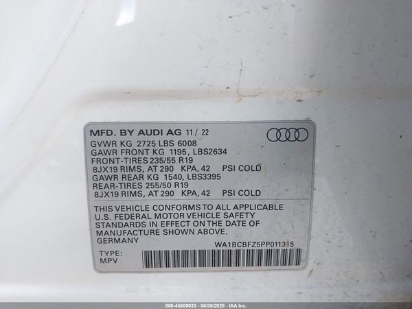 2023 AUDI Q4 E-TRON PREMIUM PLUS 40 RWD
