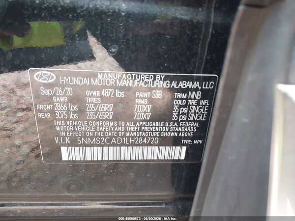 2020 HYUNDAI SANTA FE SE